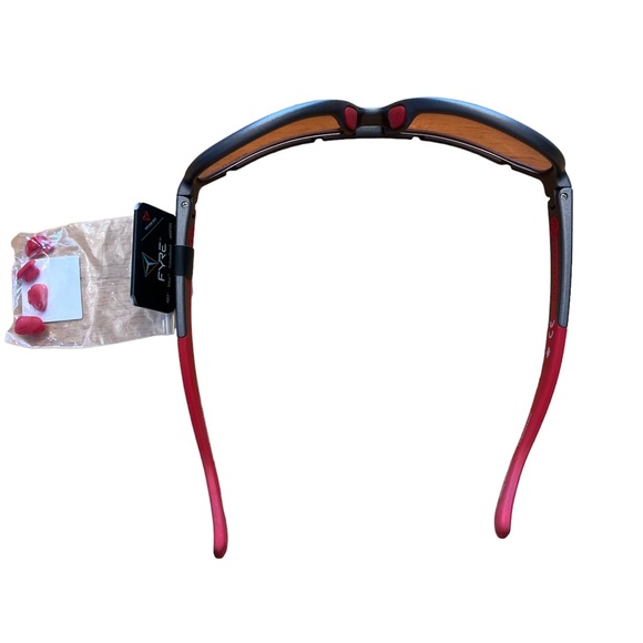 BRAND NEW FYRE Ryders Hiline Cycling Sunglasses - Gunmetal/Red - Rose Lenses main image 4